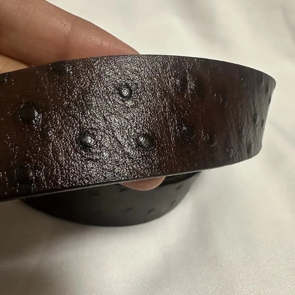 Dsquared2 Women’s Belt Ostrich Leather Brown Size MD Made In Italy